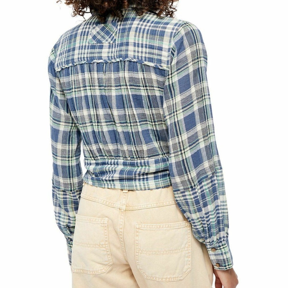 Free People First Bloom Plaid Button-Front Shirt - Picture 3 of 8